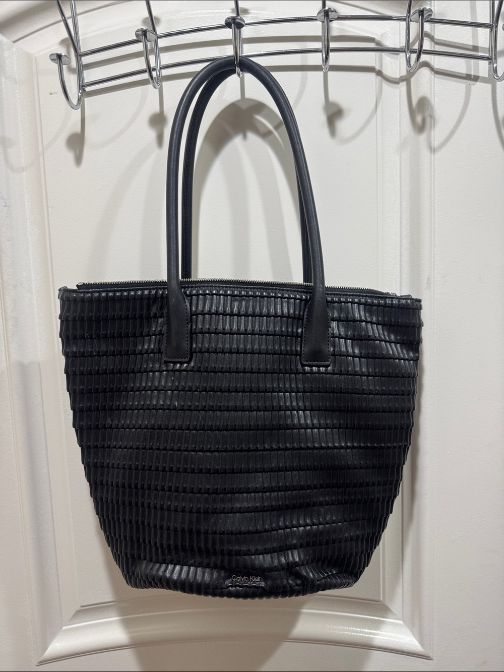 Calvin Klein Black Textured Tote